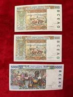 West-Afrikaanse Staten. - 3 banknotes - Various Dates