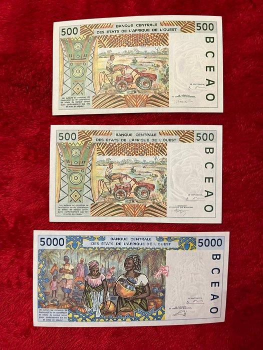 West-Afrikaanse Staten. - 3 banknotes - Various Dates, Timbres & Monnaies, Billets de banque | Europe | Billets non-euro