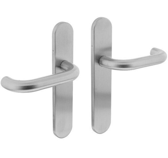 Deurkruk Rond op verdekt schild ovaal blind RVS, Doe-het-zelf en Bouw, Hang- en Sluitwerk, Ophalen of Verzenden