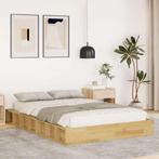 vidaXL Bedframe zonder matras 120x190 cm massief hout eiken, Verzenden