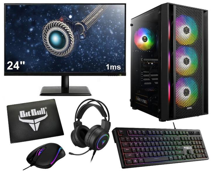Ryzen 5 Budget Game PC Setup Compleet met 24 Gaming Moni..., Computers en Software, Desktop Pc's, Nieuw, Ophalen of Verzenden