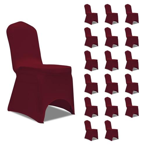 vidaXL Stoelhoezen stretch 18 st bordeauxrood, Tuin en Terras, Tuinmeubel-accessoires, Nieuw, Verzenden