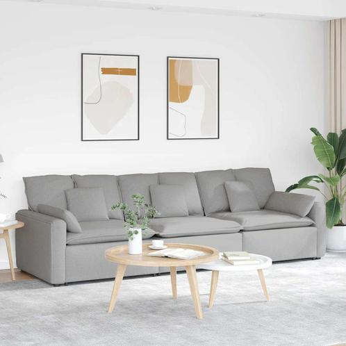 vidaXL Modulaire bank met kussens wolk grijs, Huis en Inrichting, Zetels | Voetbanken en poefs, Nieuw, Verzenden