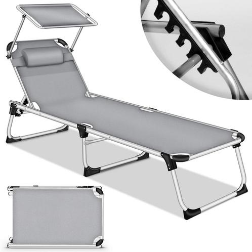 tillvex® Zonneligstoel met dak en hoofdkussen, opvouwbare li, Huis en Inrichting, Woonaccessoires | Overige, Verzenden