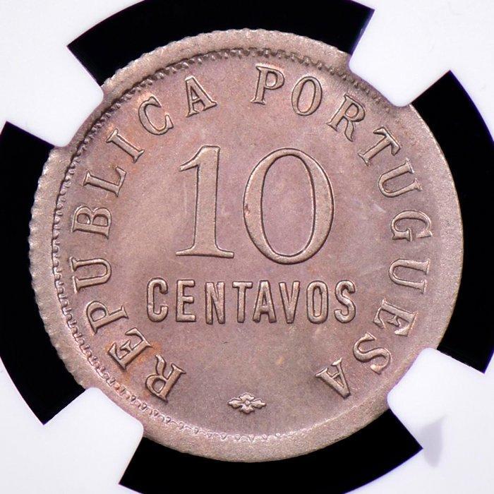 Portugees Angola. Republic. 10 Centavos 1922 - NGC - MS 63 -, Postzegels en Munten, Munten | Europa | Niet-Euromunten