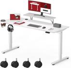 Zit sta bureau - Elektrisch - Verstelbaar - 120x60 cm - Wit, Huis en Inrichting, Verzenden, Nieuw