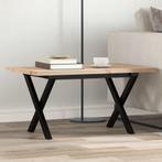 vidaXL Salontafel X-frame 80x50x40,5 cm grenenhout en staal, Huis en Inrichting, Tafels | Eettafels, Verzenden, Nieuw