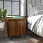 vidaXL Nachtkastje met metalen poten 40x30x50 cm bruin, Huis en Inrichting, Slaapkamer | Nachtkastjes, Verzenden, Nieuw