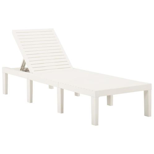 vidaXL Chaise longue plastique blanc, Jardin & Terrasse, Chaises longues, Neuf, Envoi