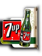 7Up - Emaille plaat - Dubbelzijdig - Emaille, Antiek en Kunst