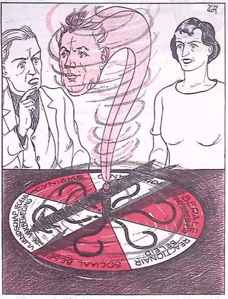 Dirk Gerrit Draayer als nieuwe directeur op spotprent, Antiek en Kunst, Kunst | Litho's en Zeefdrukken, Verzenden