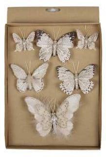 Vlinders Mengsel Champagne 6 stuks met clip, Hobby & Loisirs créatifs, Bricolage