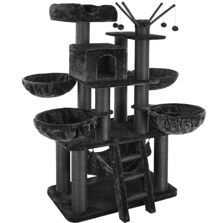tectake Krabpaal Gismo 195cm - zwart, Dieren en Toebehoren, Katten-accessoires, Verzenden