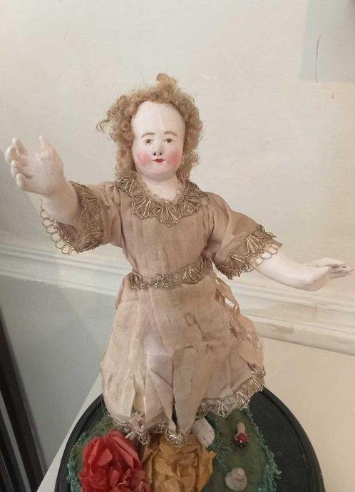 Beeldje - Cristo benedicente sotto campana di vetro - 41,5, Antiek en Kunst, Kunst | Niet-Westerse kunst