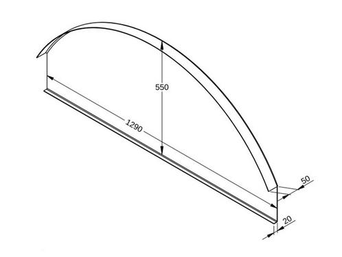 Polyester kopschot tbv. lichtstraat type 1380, Doe-het-zelf en Bouw, Overige Doe-Het-Zelf en Bouw, Ophalen of Verzenden
