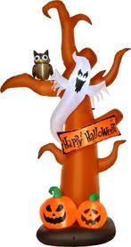2dekans | HOMCOM Opblaasbare Halloween boomspook met LED, Tuin en Terras, Ophalen of Verzenden, Nieuw