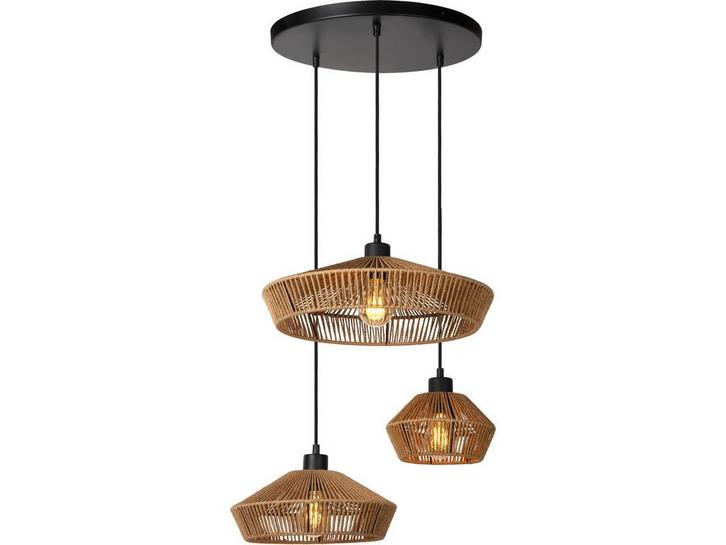 Lucide YUNKAI - Hanglamp - Ø 60 cm - 3xE27 - Hoogte, Maison & Meubles, Lampes | Suspensions, Envoi