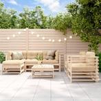 vidaXL 7-delige Loungeset met kussens massief teak, Tuin en Terras, Verzenden, Nieuw, Loungeset