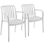 tectake Tuinstoelen Alcudia, weerbestendig, stapelbaar - crè, Tuin en Terras, Verzenden, Nieuw