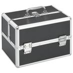 vidaXL Make-up koffer 22x30x21 cm aluminium zwart, Handtassen en Accessoires, Toilettassen, Verzenden, Nieuw