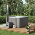 Houtgestookte Hottub CUBE Step In Grijs- Vierkante Hottub
