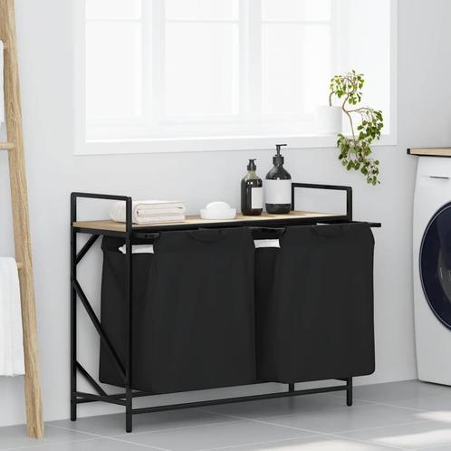 vidaXL Wasmand 2 vakken met plank sonoma eikenkleurig, Huis en Inrichting, Woonaccessoires | Overige, Nieuw, Verzenden