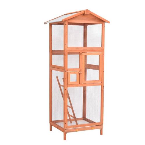 vidaXL Vogelkooi 68x62x166 cm massief vurenhout, Animaux & Accessoires, Rongeurs & Lapins | Cages & Clapiers, Envoi