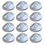vidaXL LED-wandlampen solar rond zilver 12 st, Tuin en Terras, Nieuw, Verzenden