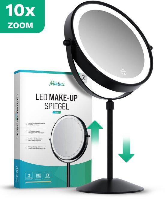 2dekans | Mirlux Make Up Spiegel met LED Verlichting - 10x, Huis en Inrichting, Woonaccessoires | Spiegels, Ophalen of Verzenden