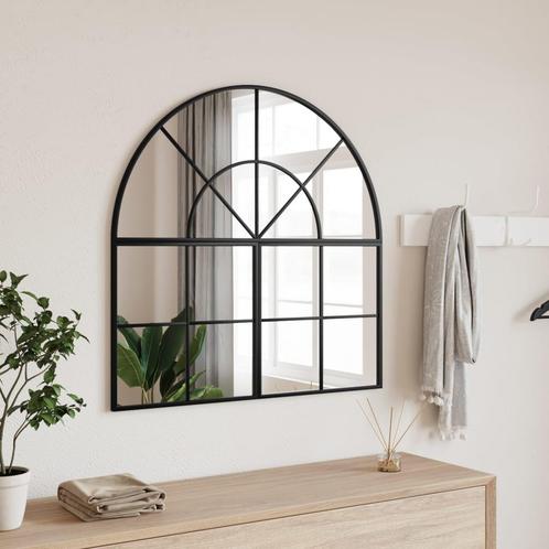 vidaXL Wandspiegel boog 80x80 cm ijzer zwart, Huis en Inrichting, Woonaccessoires | Spiegels, Nieuw, Verzenden