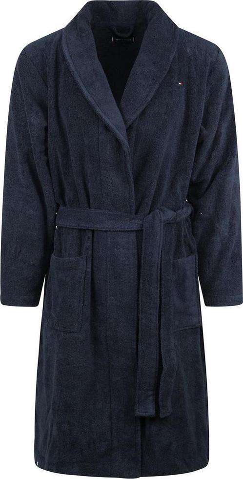 Tommy Hilfiger Badjas Donkerblauw maat Maat 42/44 (L) Heren, Huis en Inrichting, Badkamer | Badtextiel en Accessoires, Blauw, Nieuw