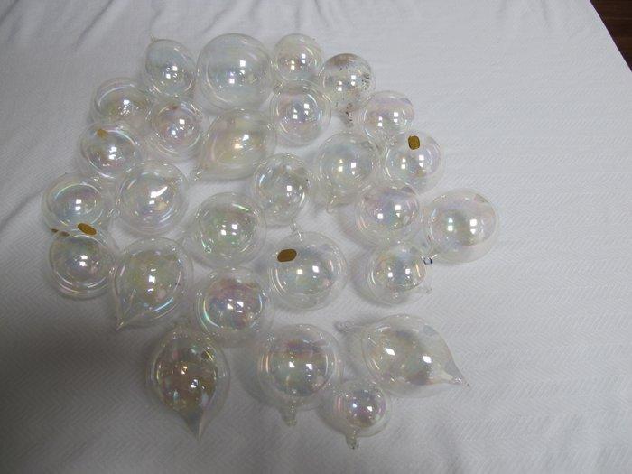 Kerstballen (27) - Oude glazen iriserende mondgeblazen, Diversen, Kerst