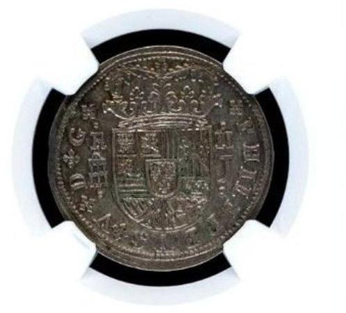 Koninkrijk Spanje. Felipe II. 2 Reales 1718 Segovia J, Postzegels en Munten, Munten | Europa | Niet-Euromunten