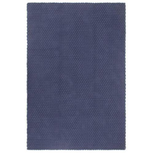 vidaXL Tapis rectangulaire Bleu marine 160x230 cm Coton, Maison & Meubles, Ameublement | Tapis & Moquettes, Neuf, Envoi