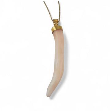 Koraal - Zilver - Ketting met hanger - handgebeiteld