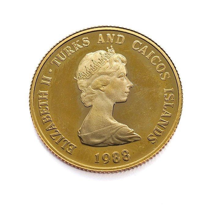 Turks en Caicos Eilanden. 100 Crowns 1988 Spiny Lobster -, Postzegels en Munten, Edelmetalen en Baren
