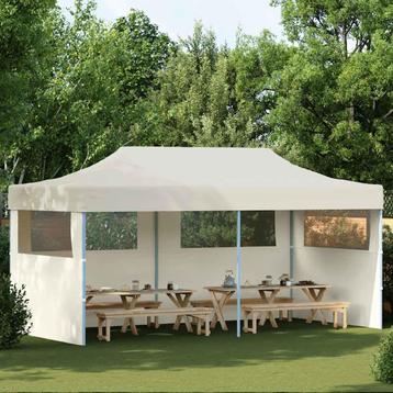 vidaXL Partytent pop-up inklapbaar 3x6 m crème beschikbaar voor biedingen