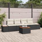 vidaXL Tuinbank Set met kussen met opslag 5 pcs Zwart Poly, Tuin en Terras, Verzenden, Nieuw