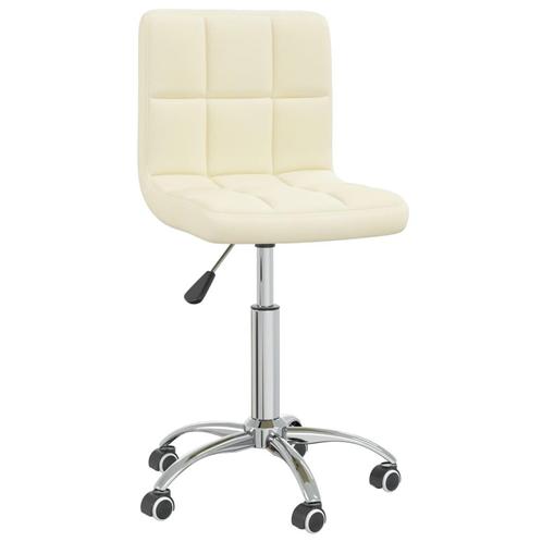 vidaXL Eetkamerstoel draaibaar stof crèmekleurig, Huis en Inrichting, Stoelen, Nieuw, Verzenden