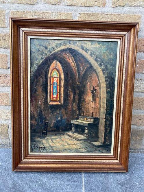 Robert Frénay (1903-1986) - Kerkinterieur, Antiek en Kunst, Kunst | Schilderijen | Klassiek