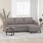 vidaXL Driezitsbank met voetenbank 180 cm stof taupe, Verzenden, Nieuw