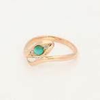 Ring - 18 karaat Geel goud Turquoise - Saffier, Nieuw