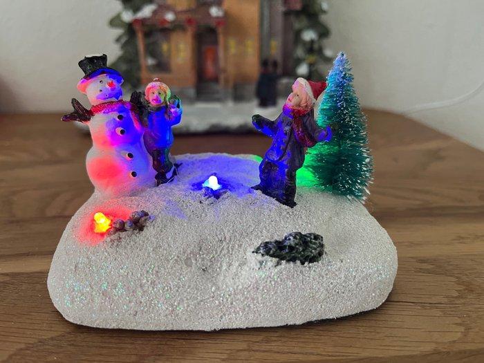 Kerstdecoratie (2) - Hars - Kersthuisje Sneeuwpop, Diversen, Kerst