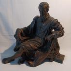 Beeld, Statue de lettré assis style néo-Renaissance. - 31 cm, Antiek en Kunst, Antiek | Keramiek en Aardewerk