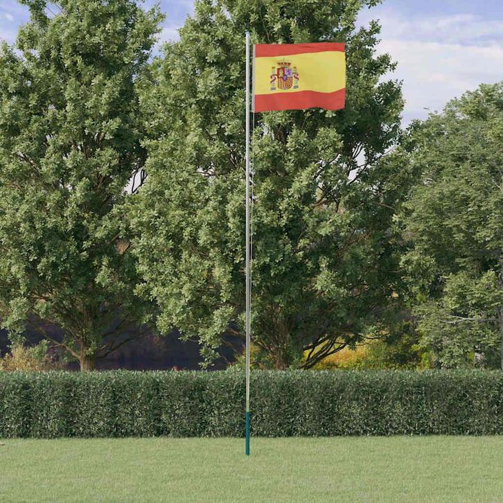 vidaXL Vlag met vlaggenmast Spanje 6,23 m aluminium, Diversen, Vlaggen en Wimpels, Nieuw, Verzenden