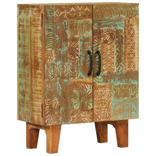 vidaXL Dressoir handgesneden 55x30x75 cm massief gerecycled, Huis en Inrichting, Tafels | Salontafels, Nieuw, Verzenden