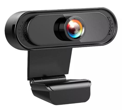 Webcam 1080p laptop USB microfoon PC FullHD *zwart*, Informatique & Logiciels, Enceintes Pc, Envoi