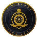 Niue. 2 Dollars 2023 1 oz Niue Hibernia Black Platinum 24k, Postzegels en Munten