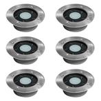 Buitenverlichting zonne-energie Set 6 stuks Puck grondspot s, Verzenden, Nieuw