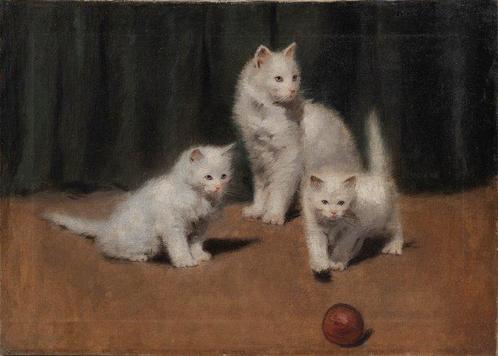 Boleradszky Beno (1885-1957) - Playing Cats, Antiek en Kunst, Kunst | Schilderijen | Klassiek